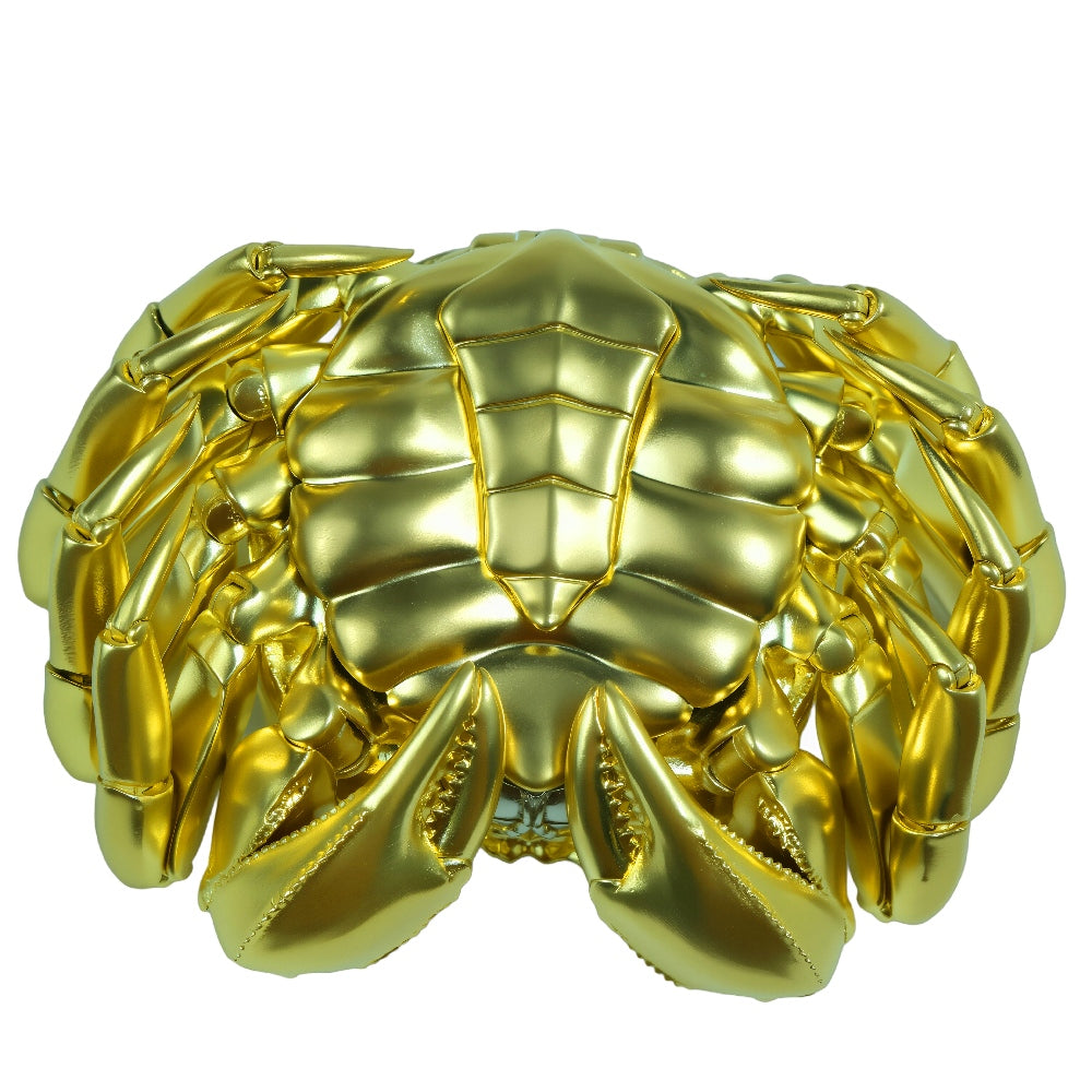 Handmade Solid Brass Crab Figurine – Chinese Feng Shui Wealth Symbol | Fully Articulated Movable Sculpture, Pure Brass Handcrafted Decor, Polished without Coating for Natural Golden Shine
