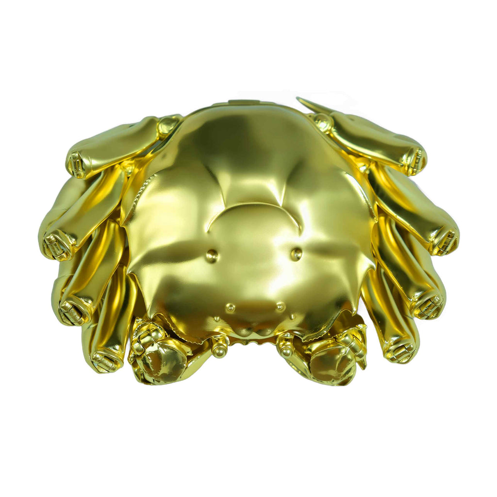 Handmade Solid Brass Crab Figurine – Chinese Feng Shui Wealth Symbol | Fully Articulated Movable Sculpture, Pure Brass Handcrafted Decor, Polished without Coating for Natural Golden Shine