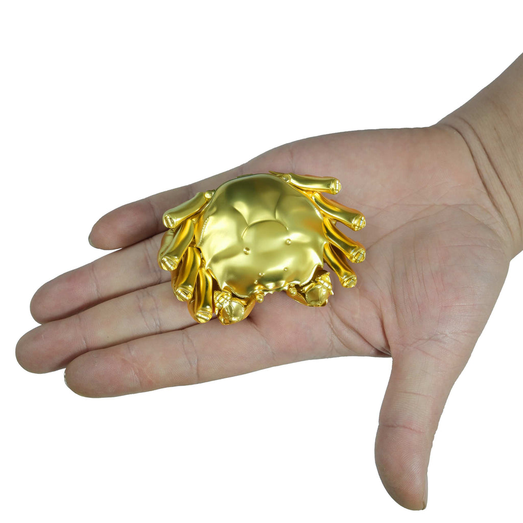 Handmade Solid Brass Crab Figurine – Chinese Feng Shui Wealth Symbol | Fully Articulated Movable Sculpture, Pure Brass Handcrafted Decor, Polished without Coating for Natural Golden Shine
