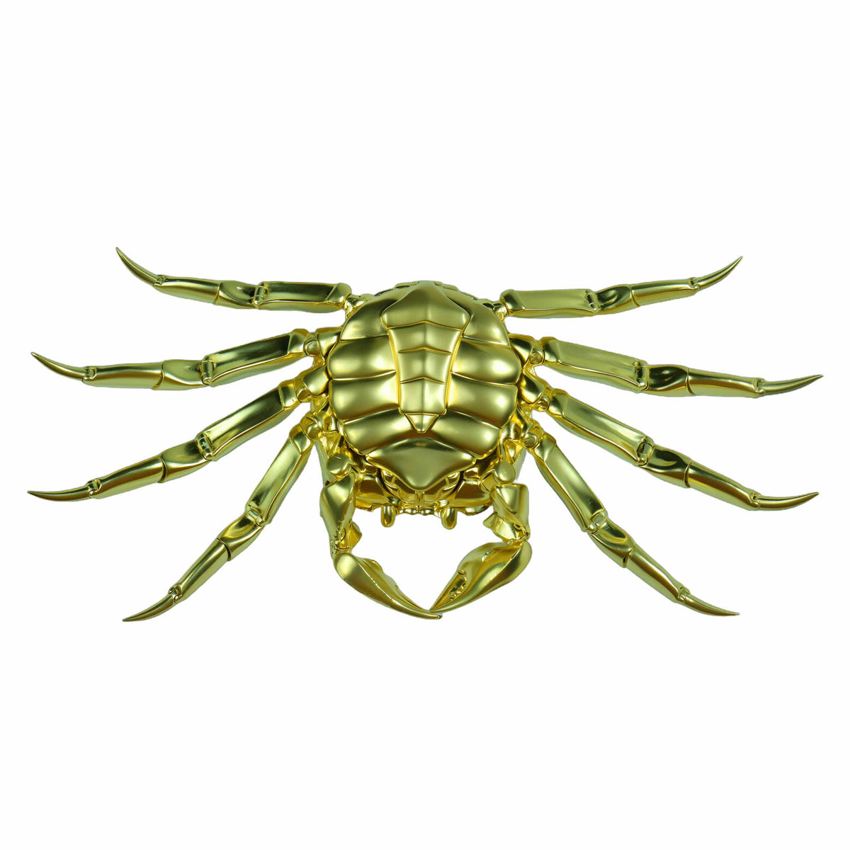 Handmade Solid Brass Crab Figurine – Chinese Feng Shui Wealth Symbol | Fully Articulated Movable Sculpture, Pure Brass Handcrafted Decor, Polished without Coating for Natural Golden Shine