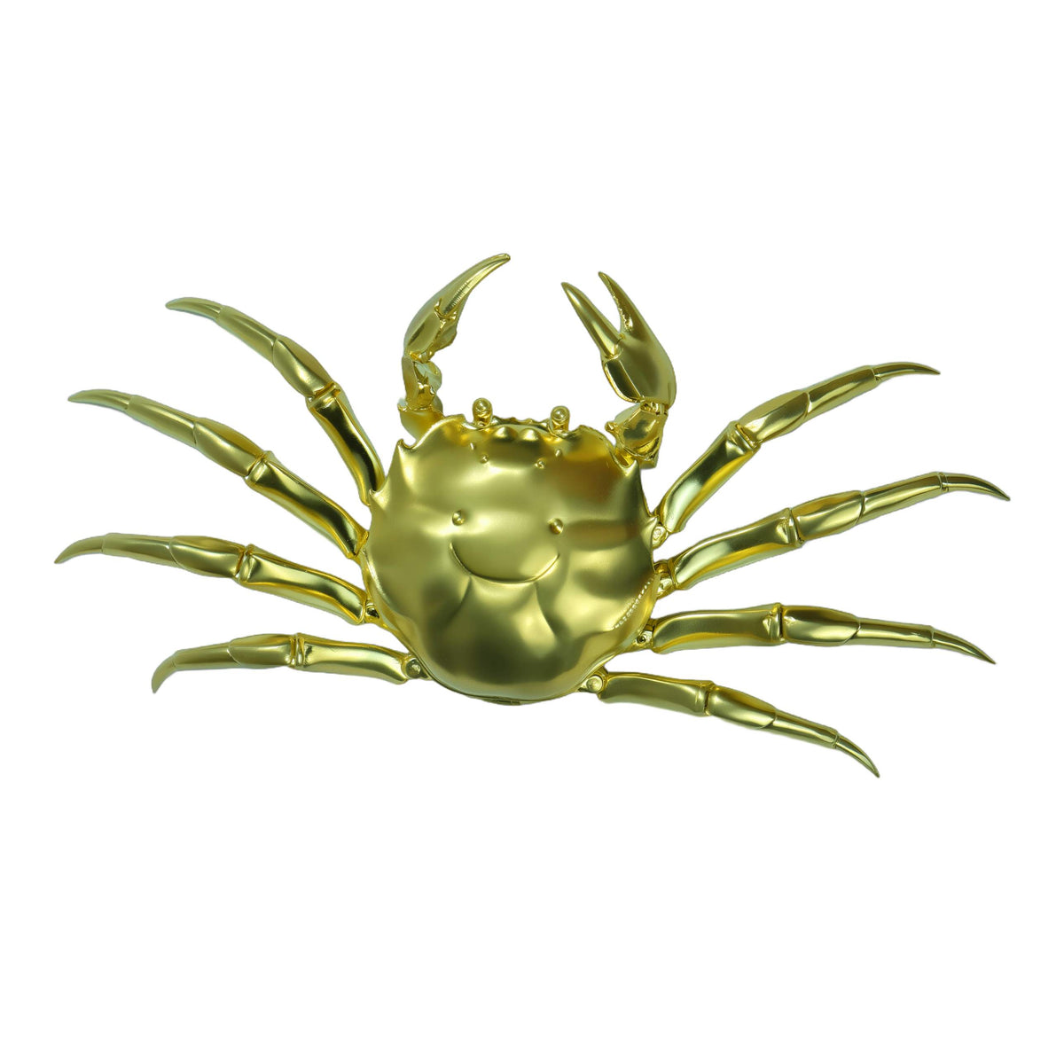 Handmade Solid Brass Crab Figurine – Chinese Feng Shui Wealth Symbol | Fully Articulated Movable Sculpture, Pure Brass Handcrafted Decor, Polished without Coating for Natural Golden Shine